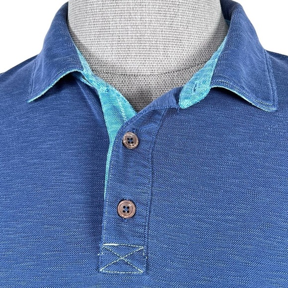 Orvis Men’s Modal Blend Polo Medium Blue Color with Light Blue Accents  XL - Picture 2 of 10